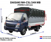 Xe tải 2,5 tấn Daisaki NH-CSL/249 mui bạt thùng 4m2