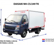 Xe tải 2,5 tấn Daisaki NH-CS/249 thùng kín